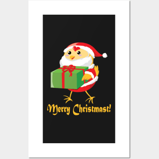 Merry Santa Chicken Posters and Art